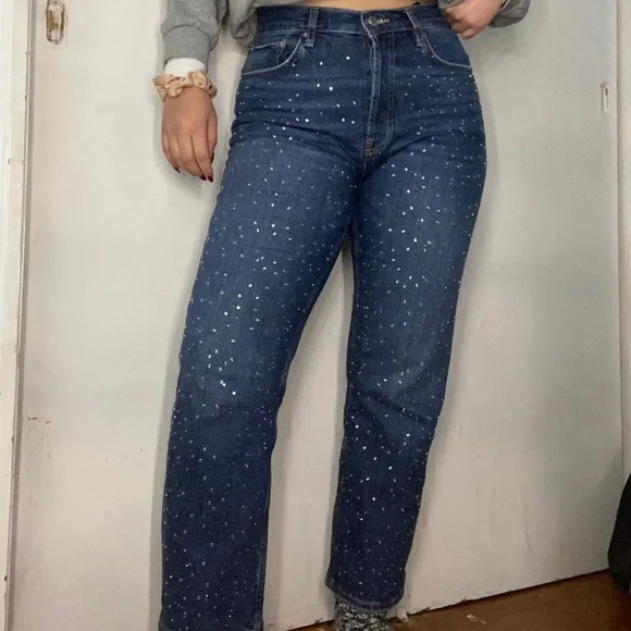 Rhinestone jeans from Zara